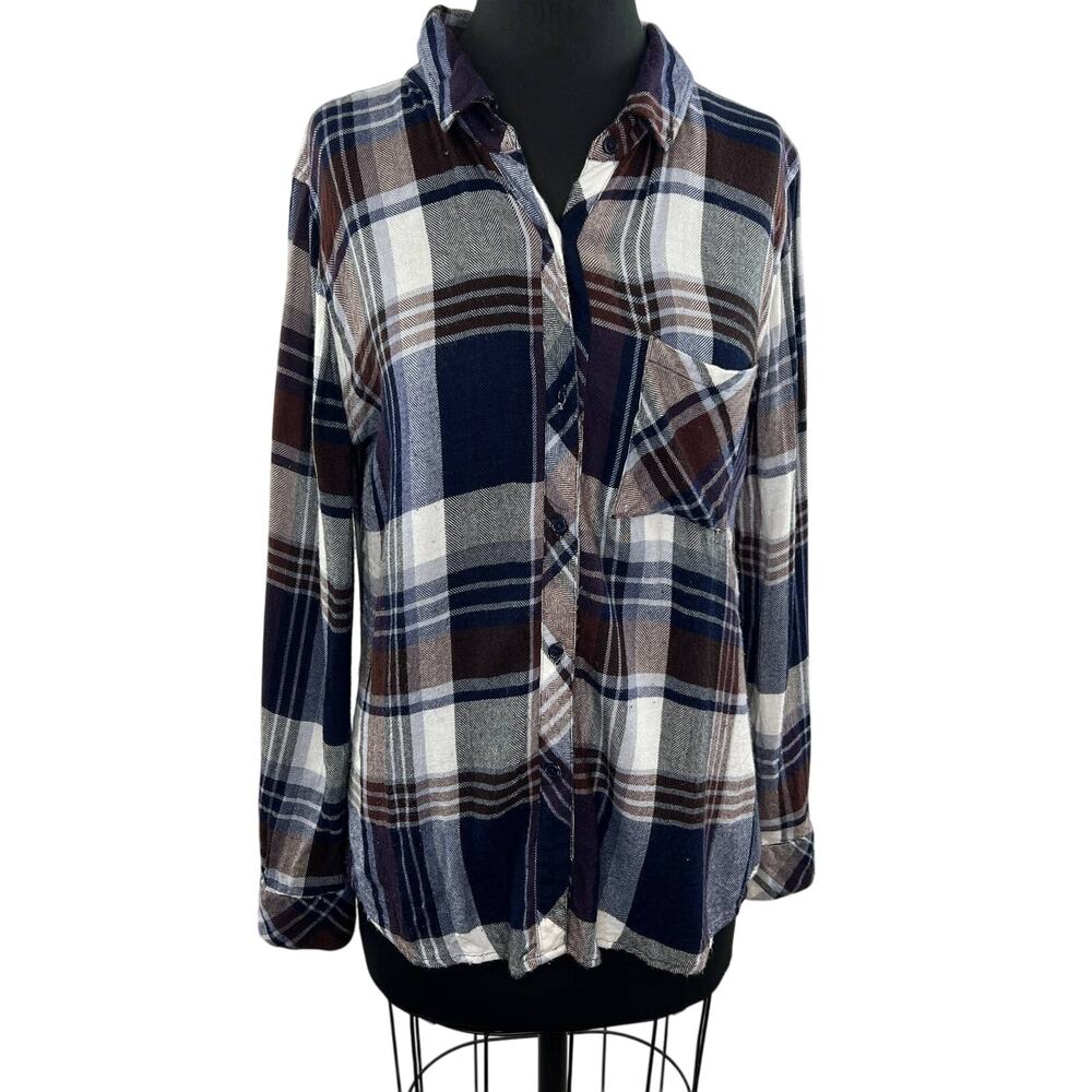 RAILS Black Purple Plaid Button-Down Long Sleeve Casual Shirt Cowgirl Western M